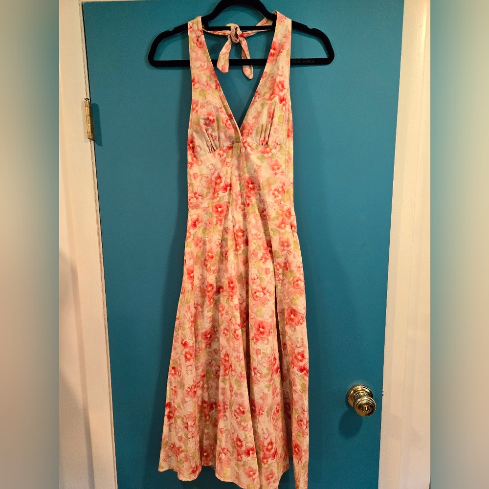 Stop Staring M floral halter dress pinup retro rockabilly VLV